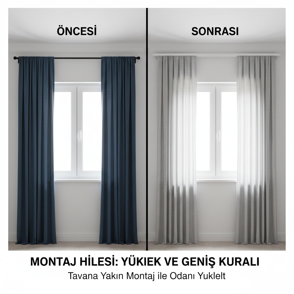 Tavandan perde montajı